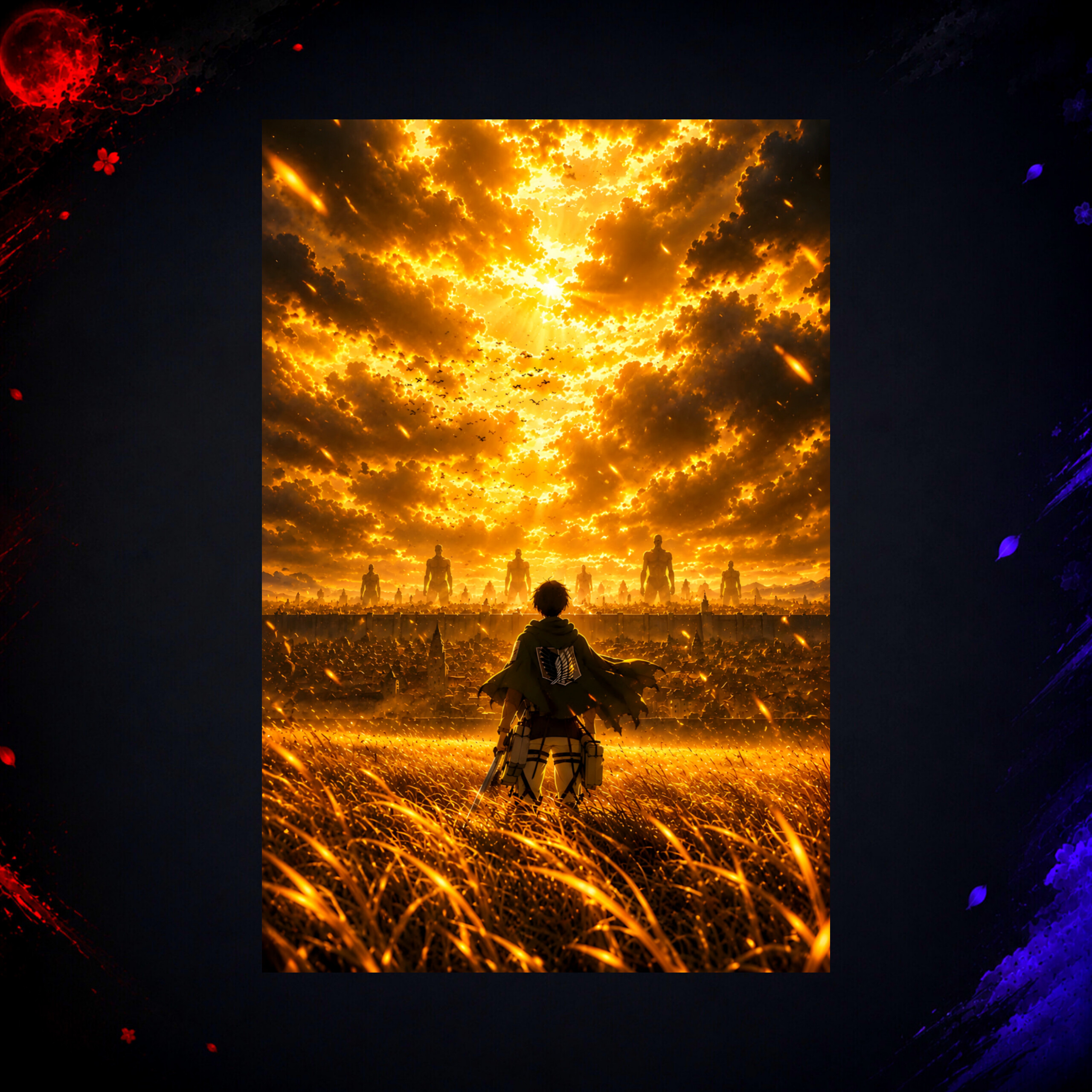 متال پوستر طرح انیمه attack on titan کد S002