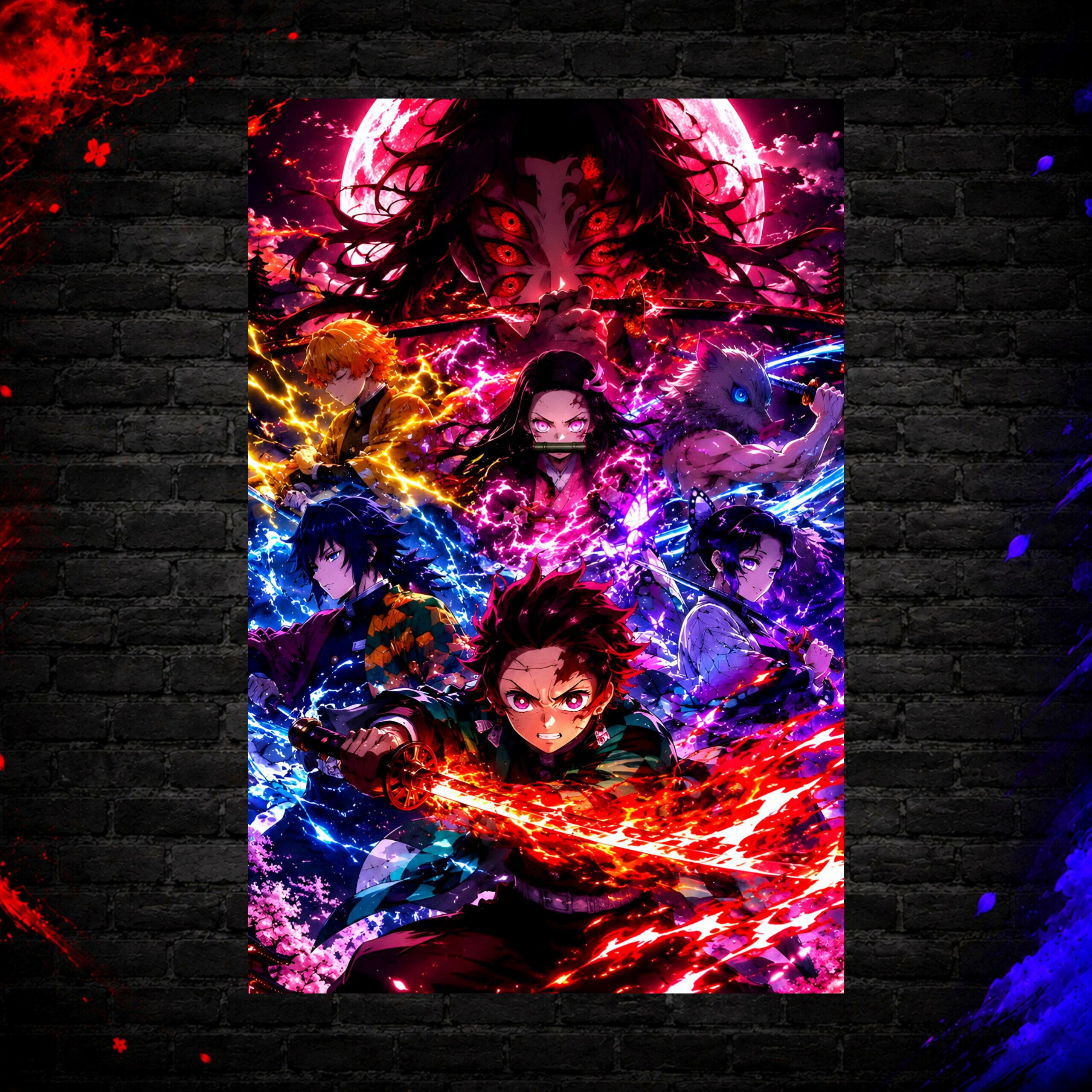 متال پوستر طرح انیمه demon slayer کد S001