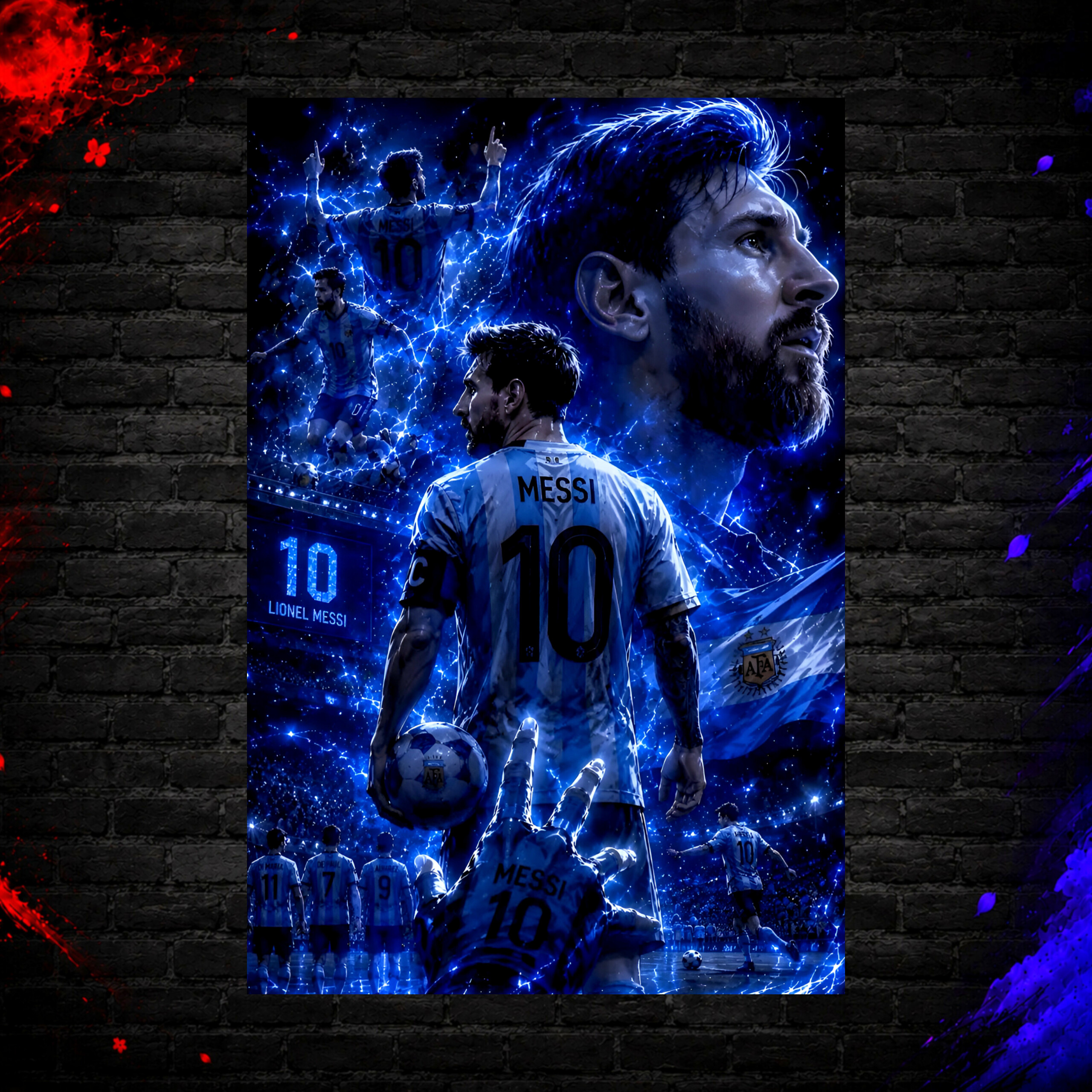 متال پوستر طرح فوتبال messi کد S010
