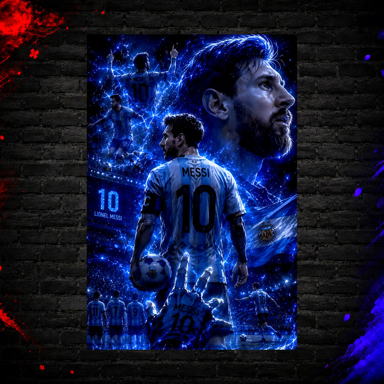 متال پوستر طرح فوتبال messi کد S010